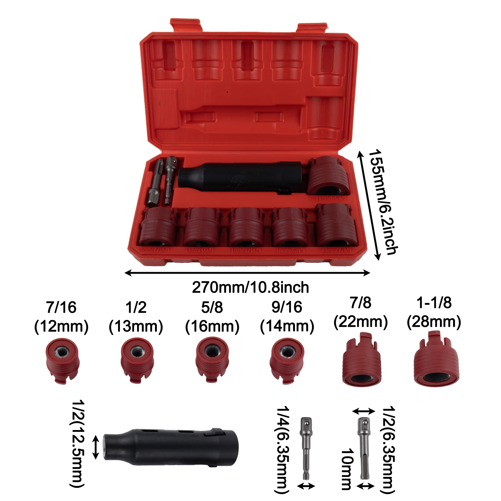 

Auto Maintenance 9 16 14mm Wheel Stud Cleaner Wheel Stud Cleaning Brush Automotive Cleaning Brush For Standard Drills
