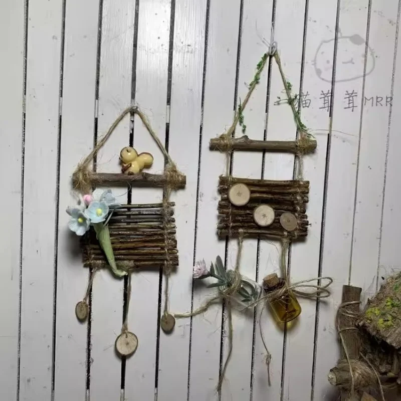 1/6 1/8 BJD Ob11 Blyth Soldier Lol Miniature Dollhouse Furniture Mini Model Hemp Rope Wall Hanging Owl Nest Miniature Decor Prop