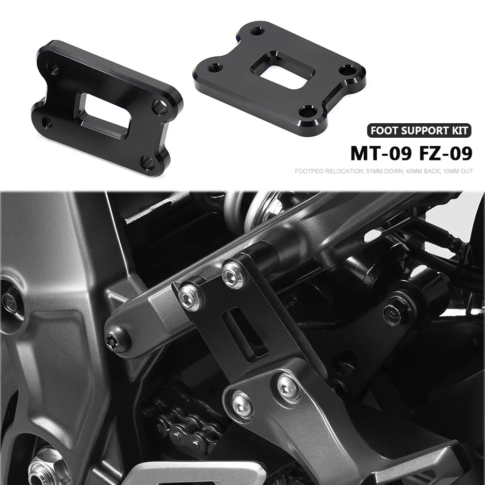 

Motorcycle Passenger Footpeg Lowering Kit For YAMAHA MT-09 MT 09 MT09 FZ-09 FZ 09 2021 Adjustable Rear Footrest Pedals Supports
