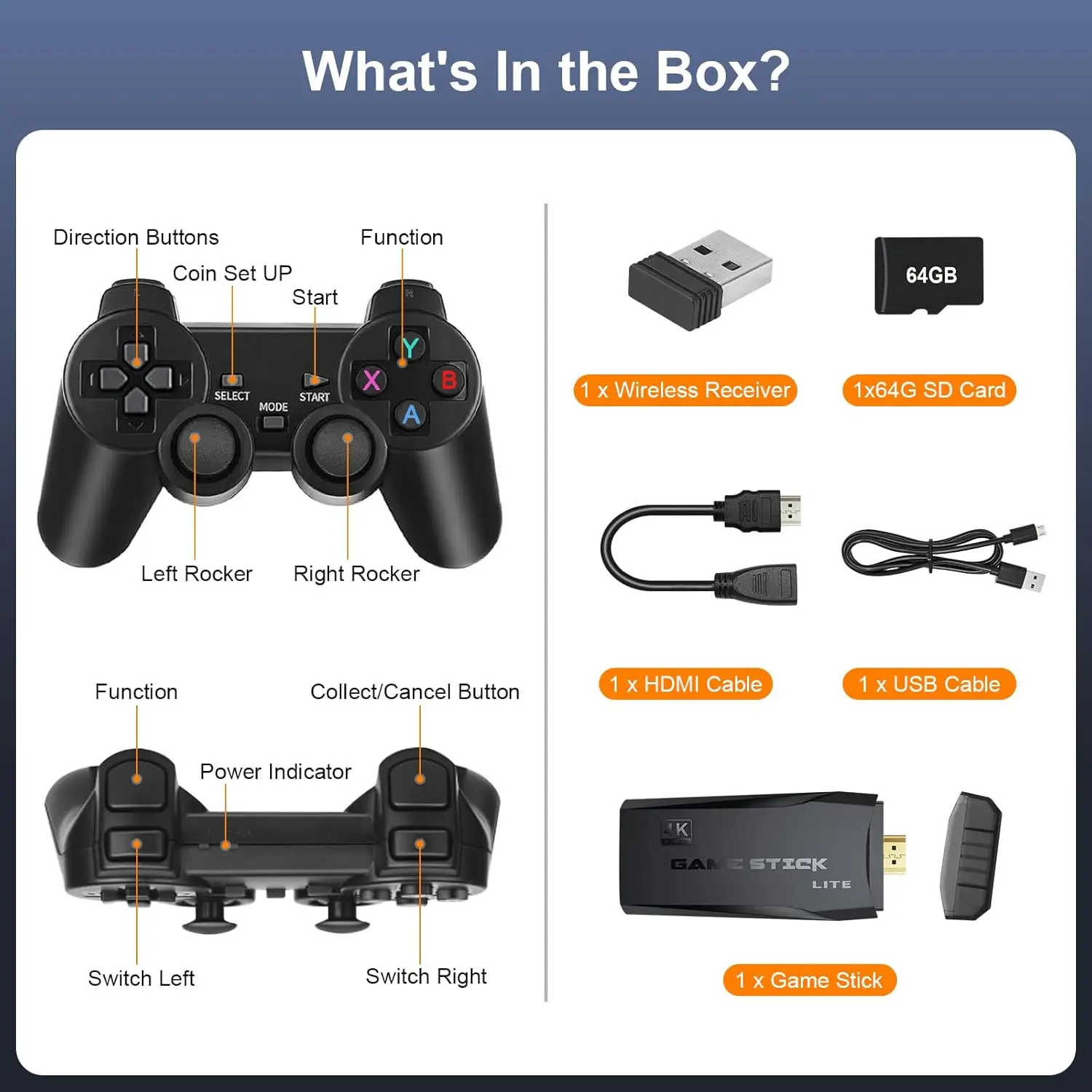 4K HD TV Video Mini Memory Stick Plug N Play Nostalgia Simulator Classic Retro Game Console for Boy Gift