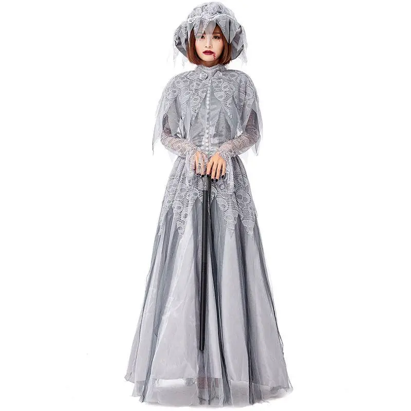 Retro skelet spookbruid kostuum kant prinses rok Halloween Festival cosplay kleding dames etnisch toneelkostuum