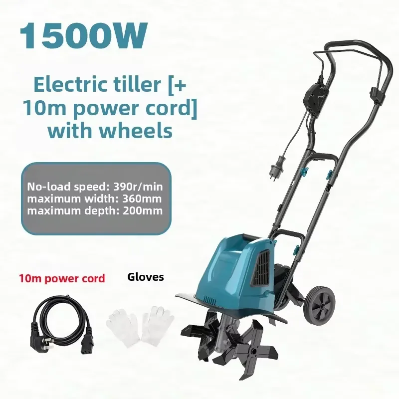 20V Handheld Mini Cordless Tiller Cultivator Electric 9 in Tilling Garden Rototiller for Lawn Gardening Soil Cultivation