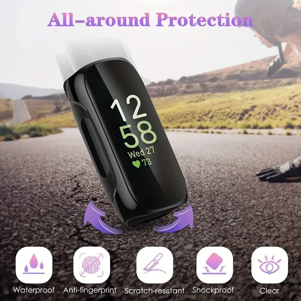 TPU Protective Shell Scratch Resistant Universal Screen Protector Shockproof Full Cover Case for Fitbit inspire3/inspire2