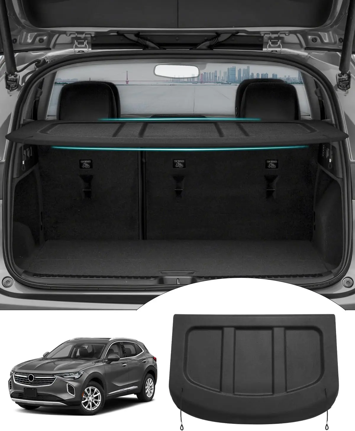 

Universal Cargo Cover for SUV Trunks, Privacy Screen & Security Shade with Easy Installation and UV Protection