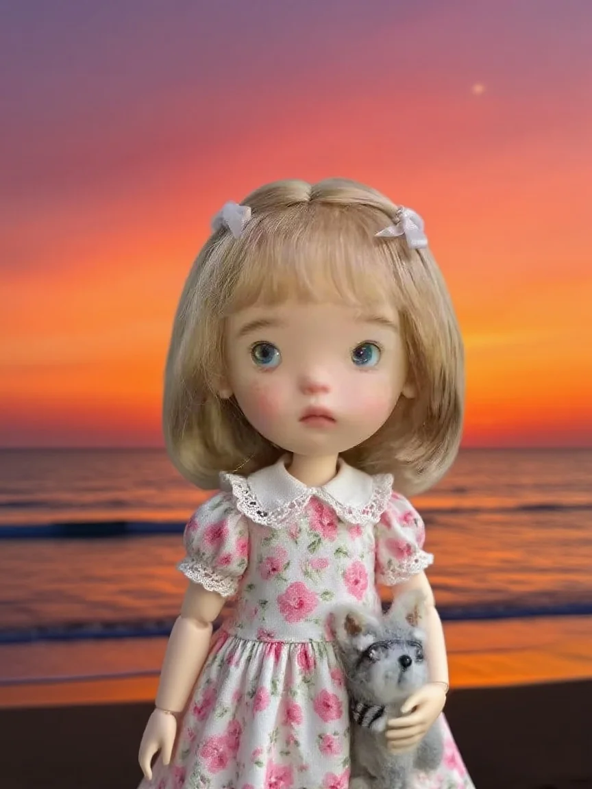 

Kari Doll Natural mohair hair wigs for Landazz Landoudou Doll 16cm head circumference