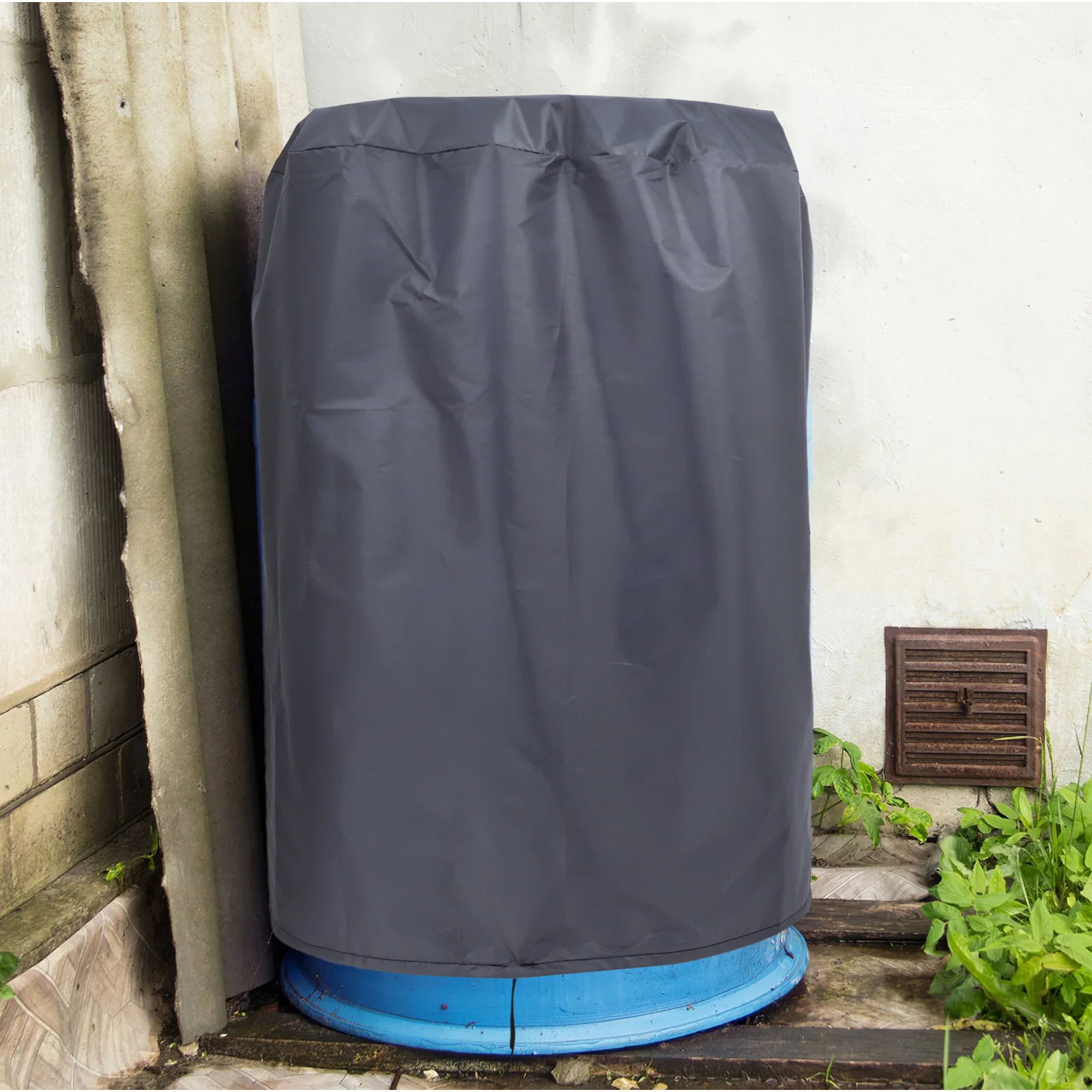 

Outdoor Waterproof and Dustproof Barrel Cover 55 Gallon 36.9x24.9inch 210D Oxford Cloth Protection for Rain Snow