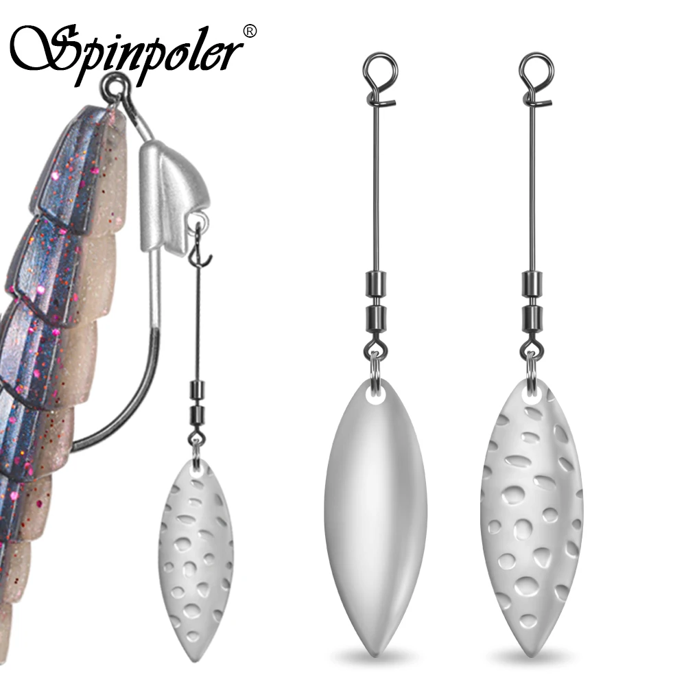 Spinpoler Messingklingen-Kombinationen Spinner mit Drehgelenk und Draht Silver Willow Colorado Offset Hook Angelzubehör