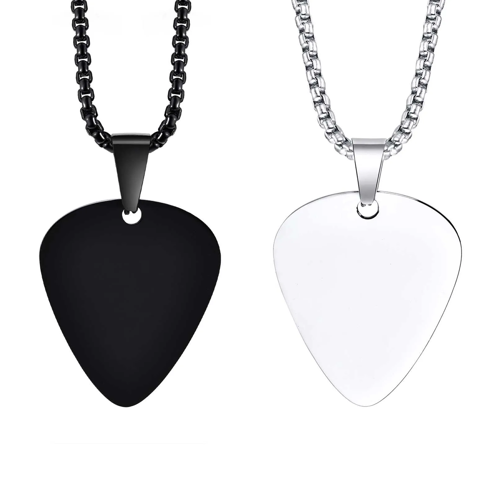 Guitar Paddle Non fading Couple Love Titanium Steel Necklace Simple and Fashionable Stainless Steel Pendant Holiday Gift