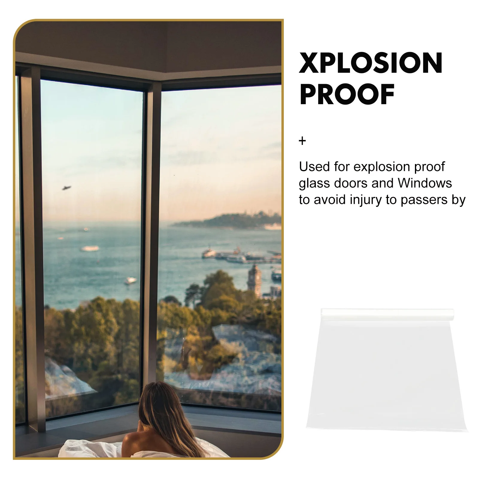 

Adhesive Window Film Clear Glass Anti-Explosion Film Easy Peel No Stains Free Cut Design for Kitchen Office Sliding Doors