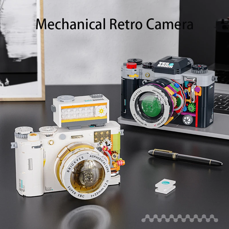 Creative Mechanical Retro Camera Building Blocks MOC Mini Bricks DIY Model Fashion Kids Assembly Toys Children's Holiday Gifts