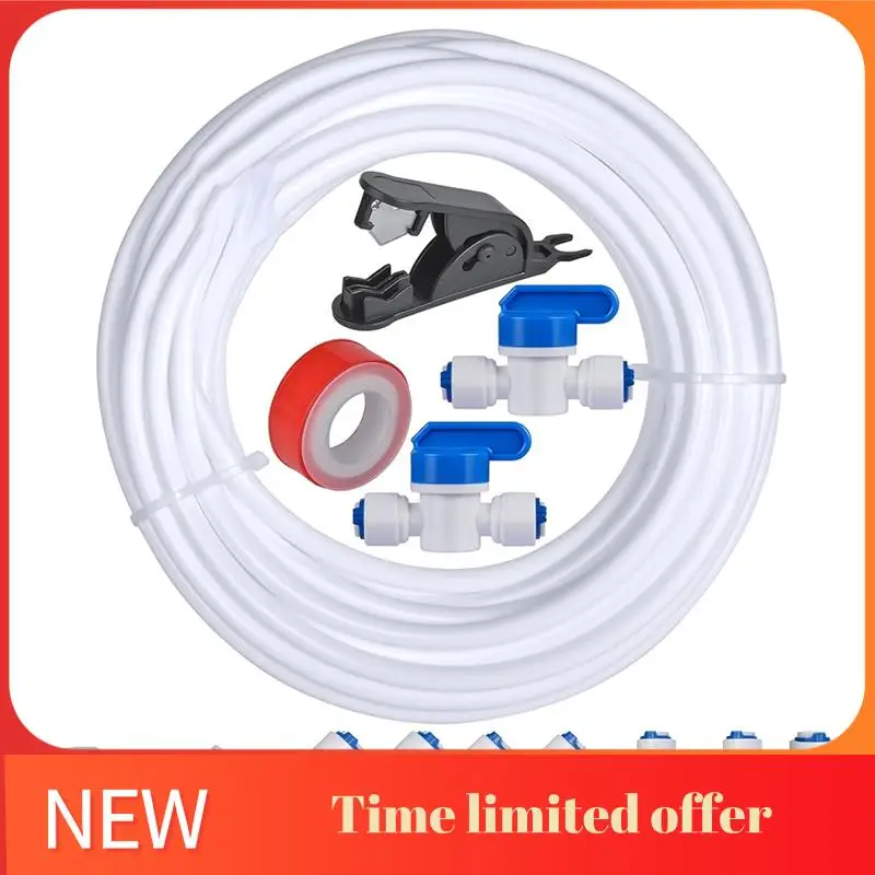 

A006-32.8Ft Refrigerator Water Line Kit ,1/4Inch OD Water Line Kit For Fridge Icemaker Reverse Osmosis System Water Filter