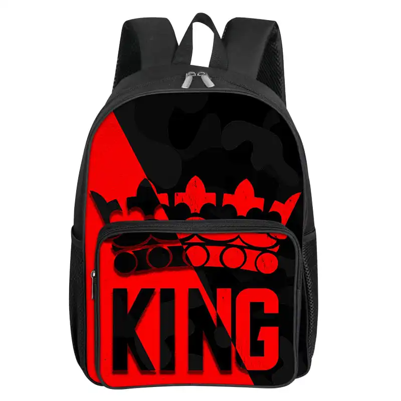 

Рюкзак King Patten с квадратным передним карманом на молнии, большая вместимость для мальчиков и девочек, лучший подарок, детская школьная сумка с 3D мультяшным рисунком