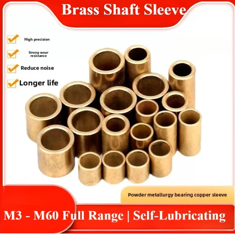 Self Lubricating Copper Sleeve Oil Bearing Bushing M3 M4 M5 M8 M10 M12 Sintered Bronze Shaft for 3D Printer Textile Machine