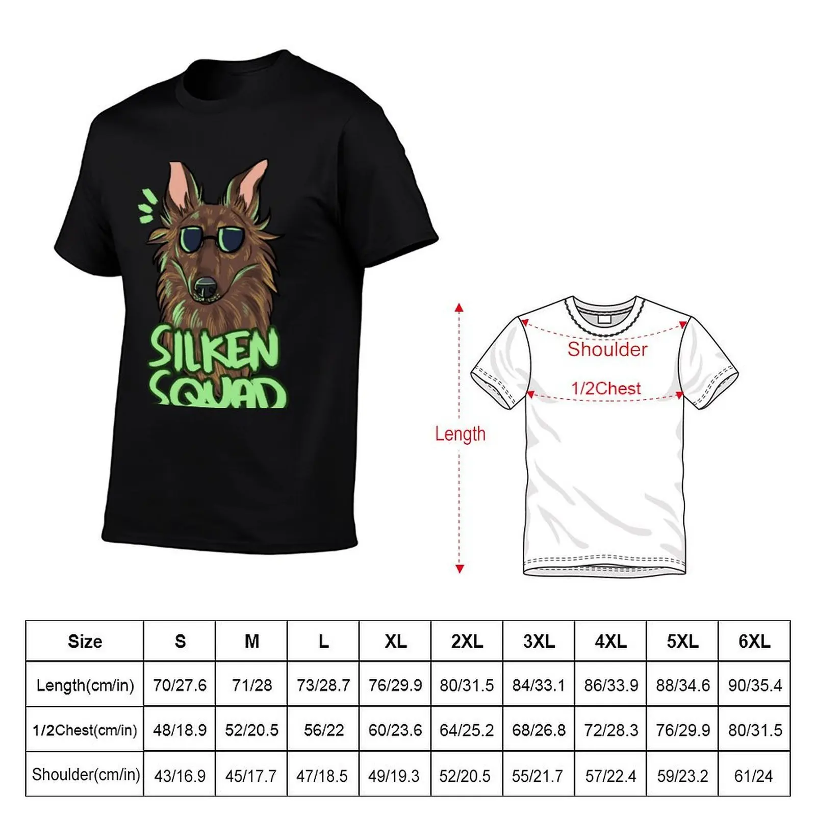 SILKEN SQUAD (brindle) T-Shirt anime figures vintage Men's t-shirt