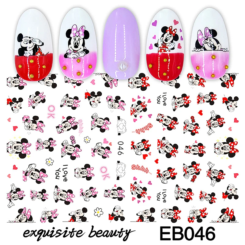 Disney Cartoon Character Nail Stickers Marvel Hero Nail Decals Nail Art Decorations DIY Stitch Nail Art Stickers Nail Supplies