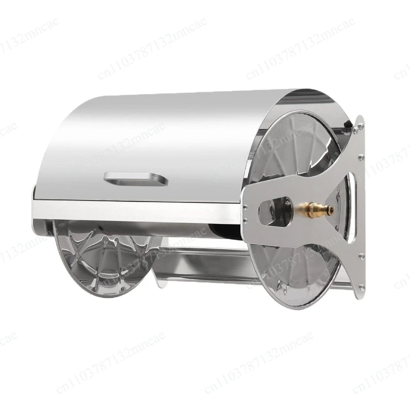 Wall-mounted water pipe storage rack, stainless steel, household car wash and flower watering set with cover
