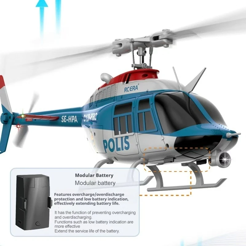 เฮลิคอปเตอร์บังคับวิทยุ RC ERA C138 PRO 6CH ใบพัดเดี่ยว พร้อมบิน (RTF) ไจโร 6 แกน ระบบ Optical Flow รักษาระดับความสูง พร้อมบินสำหรับผู้ใหญ่และผู้เริ่มต้น