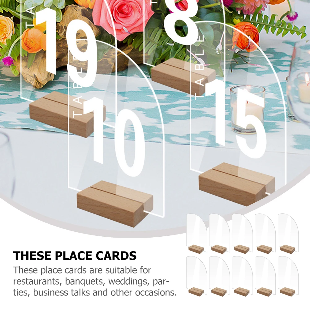 

10pcs Acrylic Place Cards Three Dimensional Foldable Table Name Cards for Wedding Banquet Reusable Transparent Seating