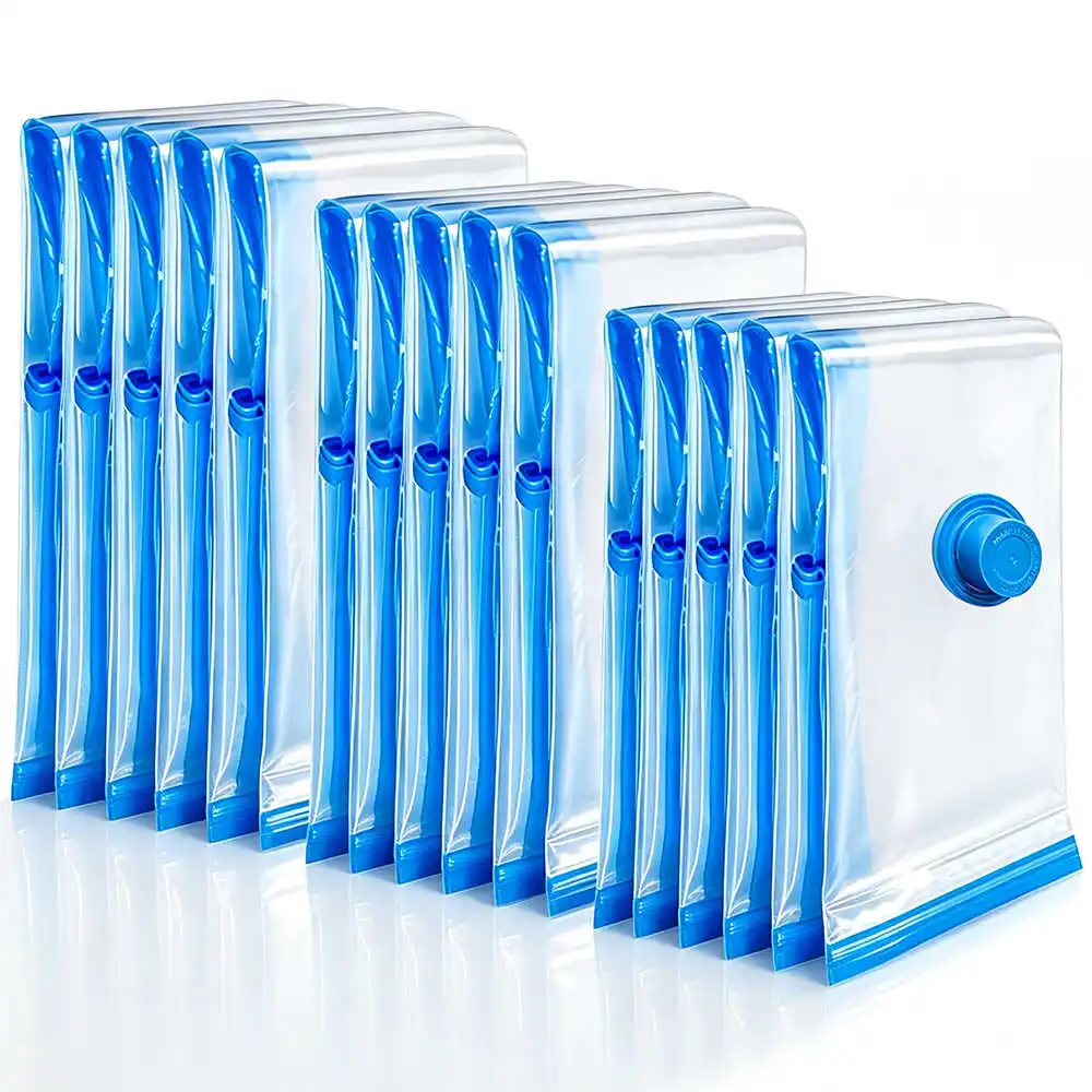 15 Pack Vacuum Compression Storage Bag 40x60 60x80 80x120 cm PE PET Airtight Sealed Bags Space Saver Suitcase Organization