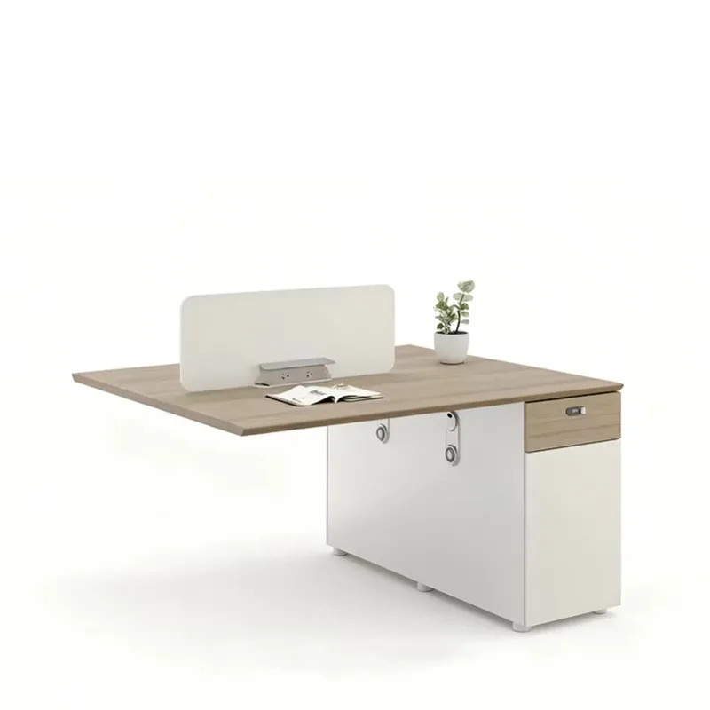 Modern solid wood staff administrative office furniture set promotional multi-person commercial desk drawer partition