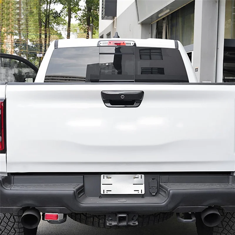 

Для Dodge Ram 1500 TRX 2023 2024, задняя крышка багажника, дверная ручка, накладка, внешние аксессуары автомобиля, АБС-пластик, углеродное волокно