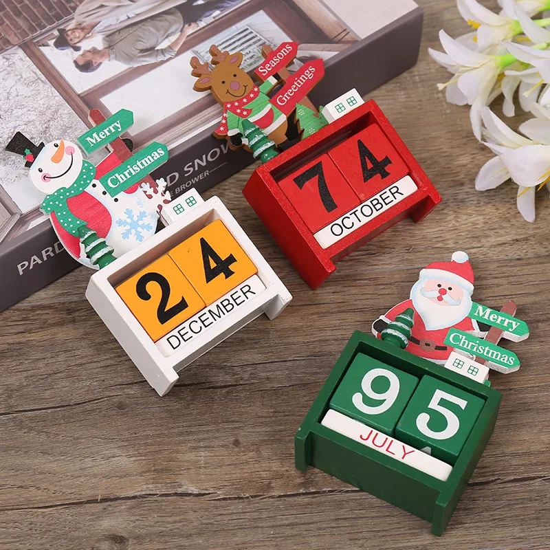 Desktop Christmas Tree Santa DIY Decoration Wooden Christmas Calendar Christmas Decoration 2024 New Year Party Gift