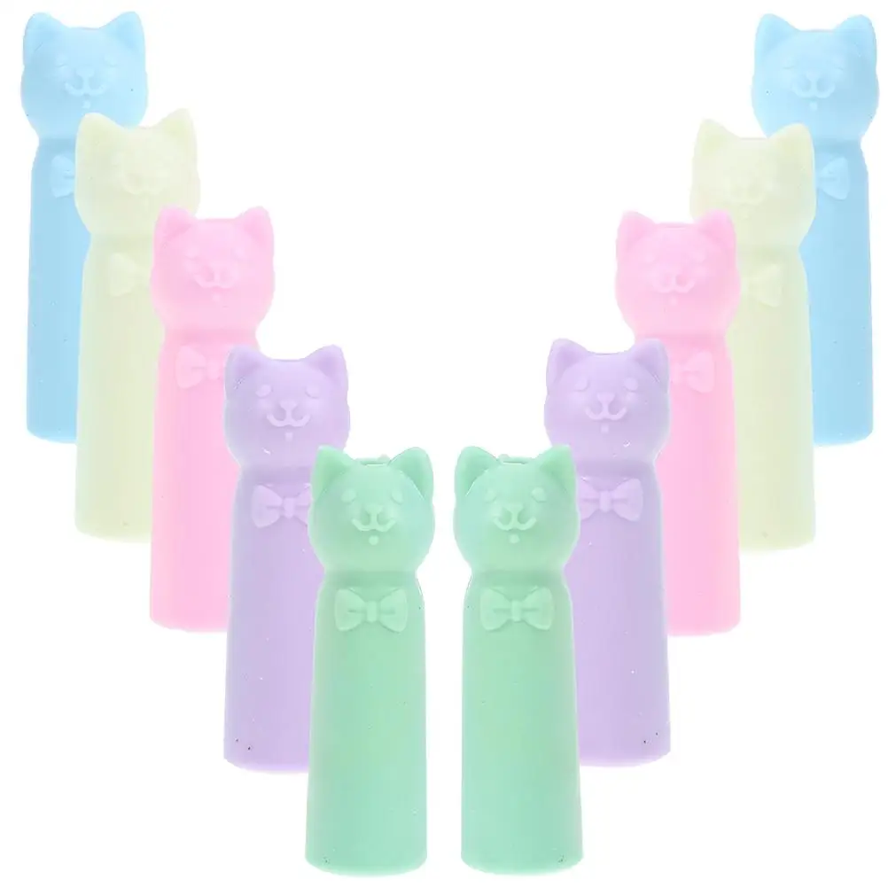 

10PCS Pencil Cartoon Plastic Cat Extender Pencil Topper Decoration Tip Protector for Kids Compatible Writing Tools Lightweight