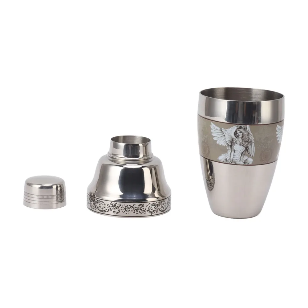 Professional 304 Stainless Steel Cocktail Shaker Rust Proof Dishwasher Safe Drink Mixer Easy to Clean Bartender Shaker Bar