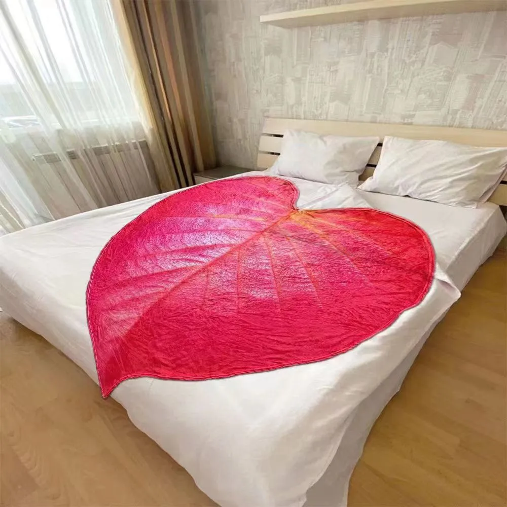 Flannel Leaf Blanket,Home Air Conditioning Cover Blanket,Dormitory Office Nap Blanket,Green Household Goods Suitable All Seasons