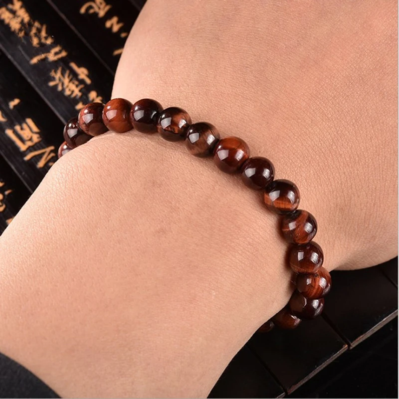 Obsidian Bracelet for Men and Women Couple Student Personalized Hand Jewelry Beads Tiger Eye Volcanic Stone Elasticity Bracelet