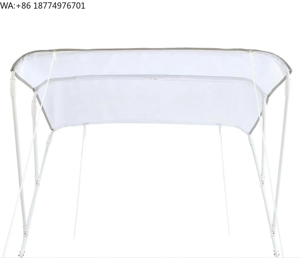 Popular Selling 3 Bow White Painted Aluminium Frame Bimini Top for Boat
