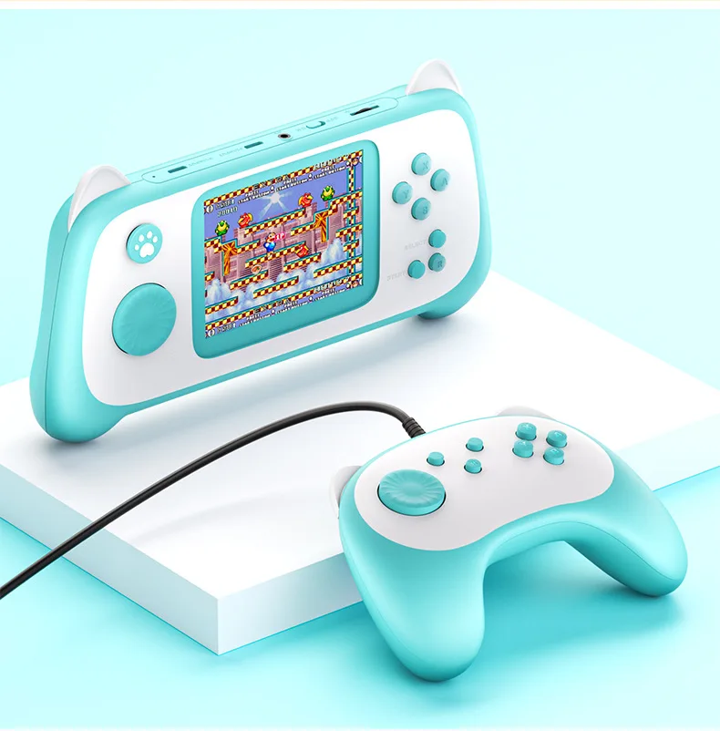 Console de jeu portable pour enfants avec 666 jeux intégrée, console de jeu vidéo facile à transporter avec batterie rechargeable, console de jeu vidéo portable pour garçon et fille, anniversaire pour