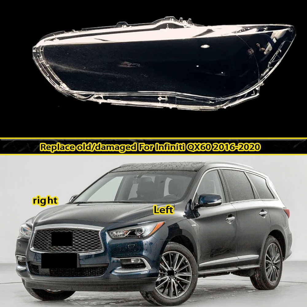 

For Infiniti QX60 2016-2020 Headlamp Cover Transparent Mask Lamp Shade Headlight Shell Lens Replace The Original Lampshade