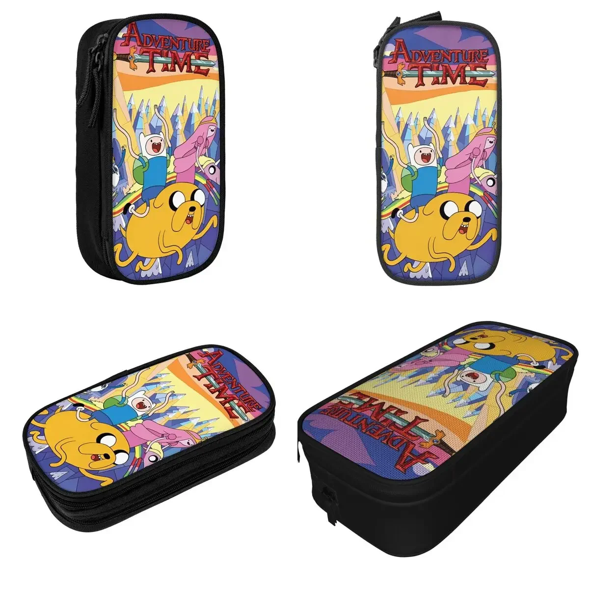 

Fun Adventures Times Pencil Case Cartoon Anime Pencilcases Pen for Student Large Storage Bag School Supplies Zipper Accessories
