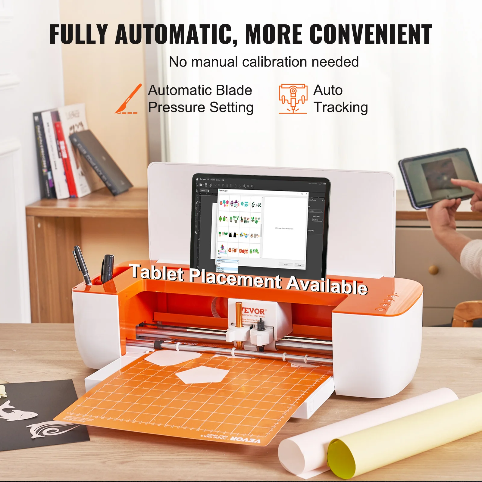 VEVOR Vinyl Cutter Machine Compatible with iOS Android Windows Mac Bluetooth Connectivity DIY Cutting Machine for Cards Decor