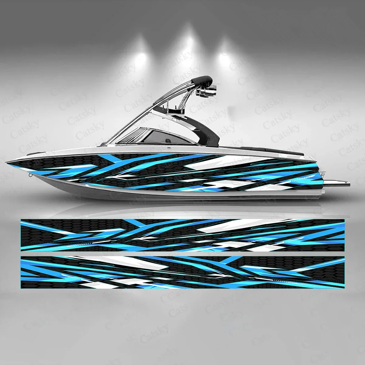 Sharp Stripes Colorful Lines Dynamic Beautiful Boat Sticker Vinyl Ship Pontoon Deck Boat Fishing Decorative Pontoon Boats Decal
