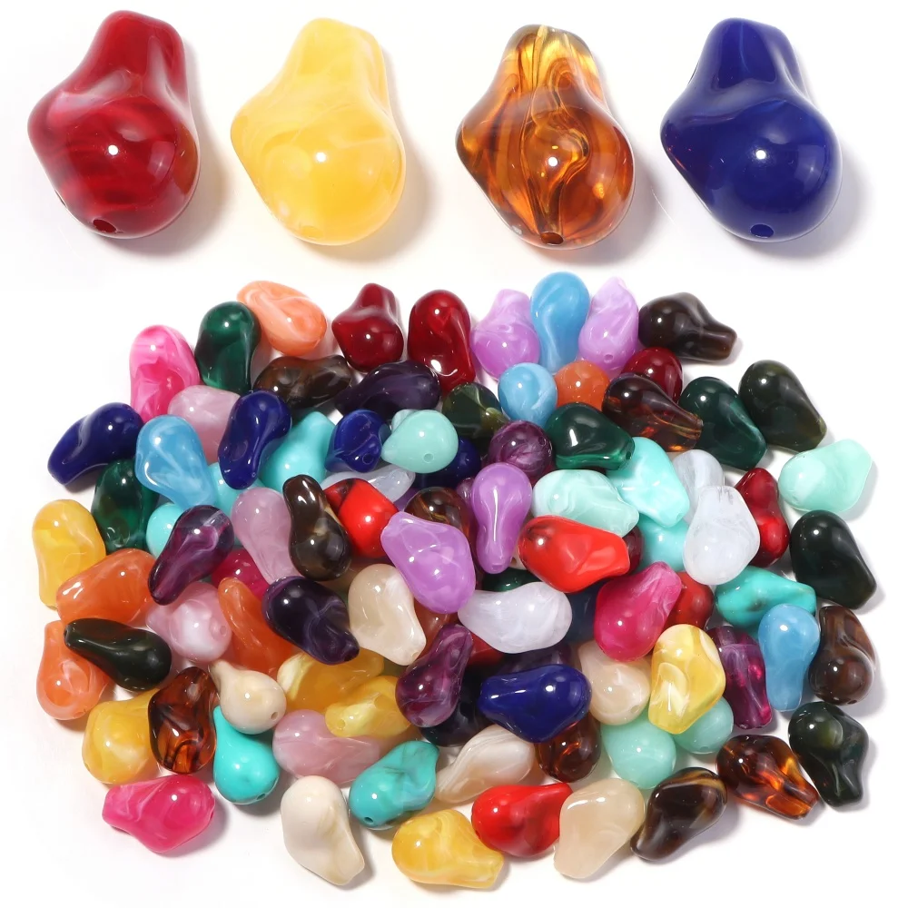 10 Stück unregelmäßige Perlen aus Acryl, Steinimitat, lose Abstandsperlen für DIY-Armbänder, Halsketten, Schmuckherstellung, Zubehör – Detail 6