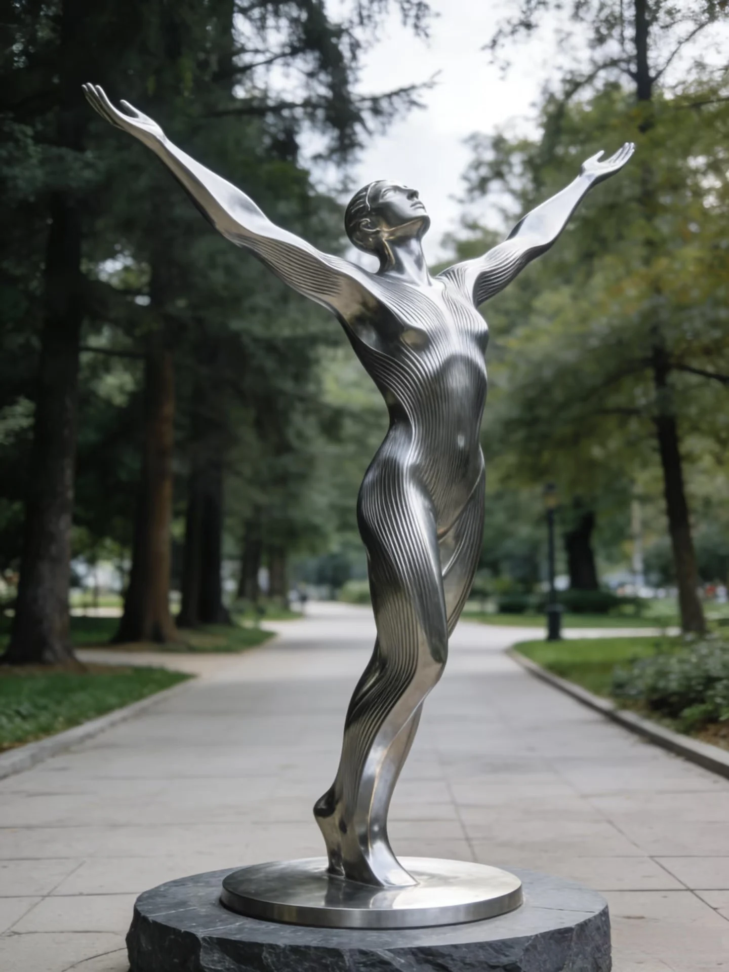 Modern Abstract Polished Stainless Steel Phoenix Animal Human Sculpture for Outdoor Use