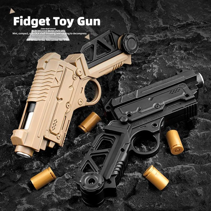 Multi Playability Ratchet Flip Antistress Toy Gun Ejection Shell Stress Relief Fidget Spinner Fidgeting Toys Adult Pistol