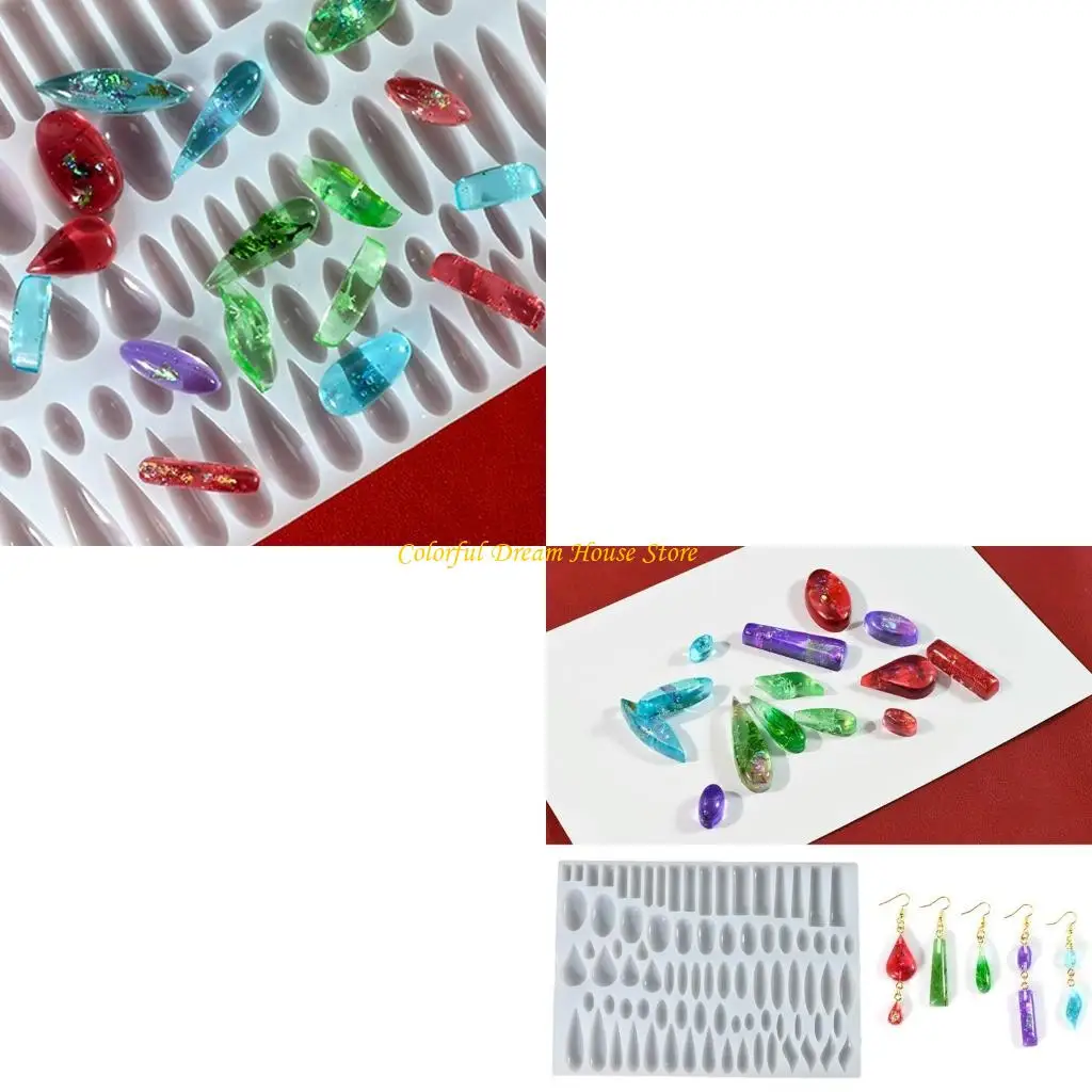 

Flexible Water Droplet Shaped Pendant Mold Handcraft Silicone Pendant Mold for Water Drop Long Bar Resin Artworks