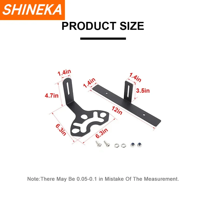 SHINEKA Car Rear Spare Tire License Plate Bracket Mounting Kit Accessories for Jeep Wrangler TJ JK JL 1997-2023 For Suzuki Jimny