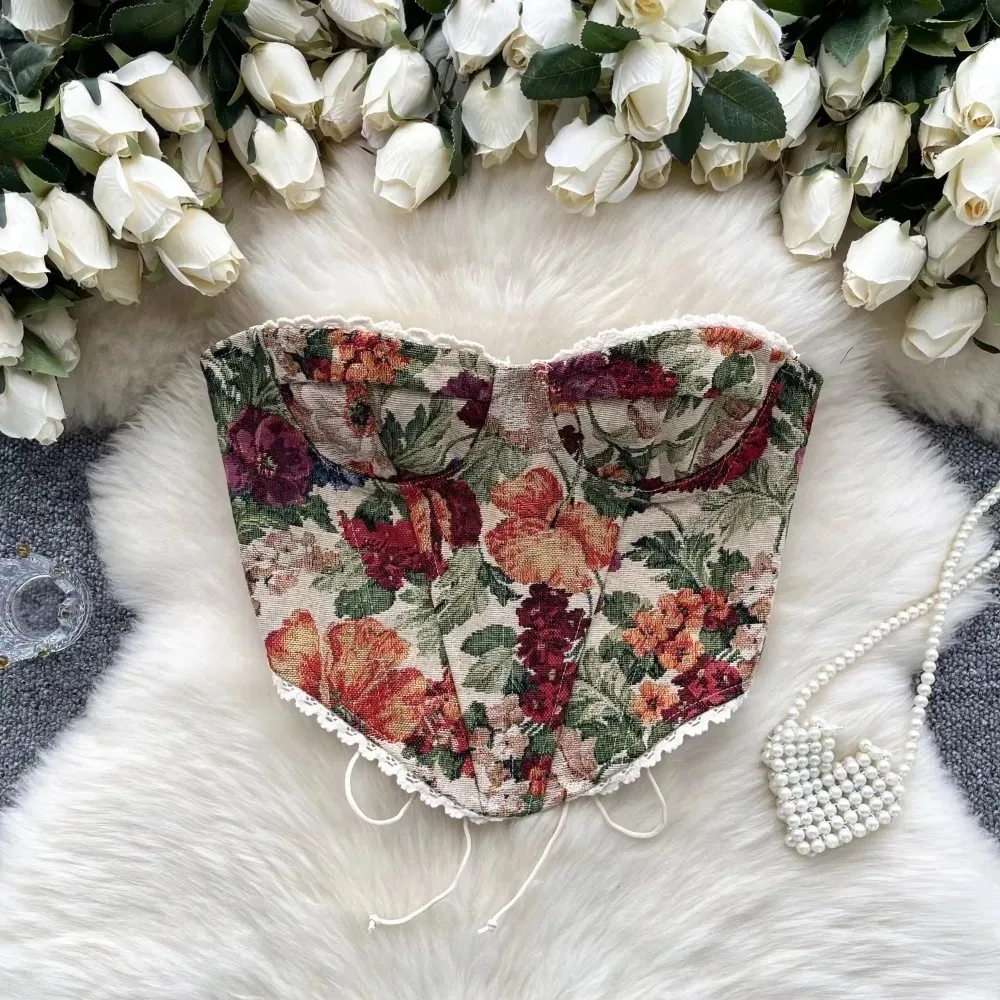 sweet Bandage asymmetrical tube top Camis Slim Korean Tanks Top Elegant Basic Crop Top summer Women Bustier