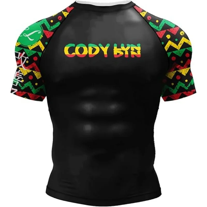 

2025 Summer New Men's Fitness 3D Pattern Printed T-Shirt, Casual Short Sleeve T-Shirt Vacation T-Shirt