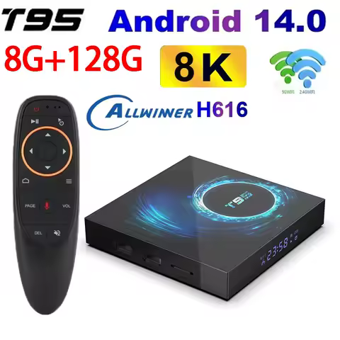 TV BOX T95 Plus Dual 2.4&amp;5G Wifi Quad Core Core Ram 4GB 8GB Rom 64GB 128GB 4K 8K Video HD BT 5.0 Voice Media Player Set Top Box
