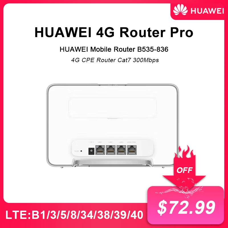 Huawei 4G Router Pro B535-836 Lte 300 Mbps Dual-Band Wi Hotspot Micro Sim Card Slot 4 Gigabit ethernet Poorten Kat 7 Cpe Router