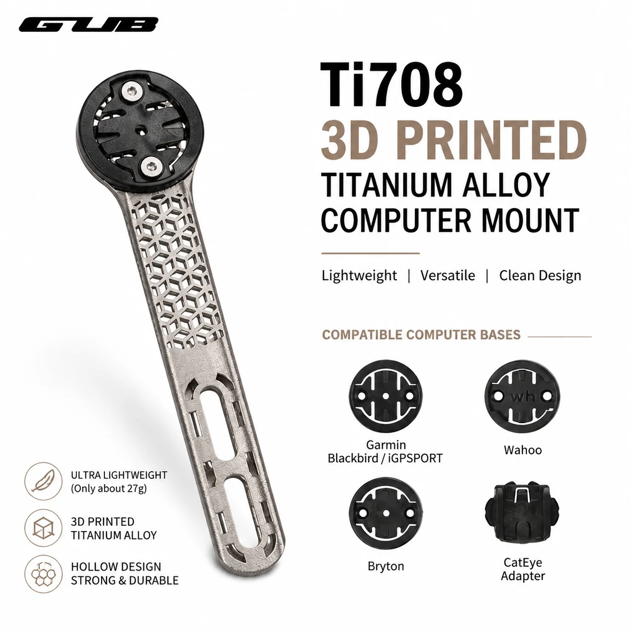 3D Printing Titanium - Suporte para Computador de Bicicleta GUB