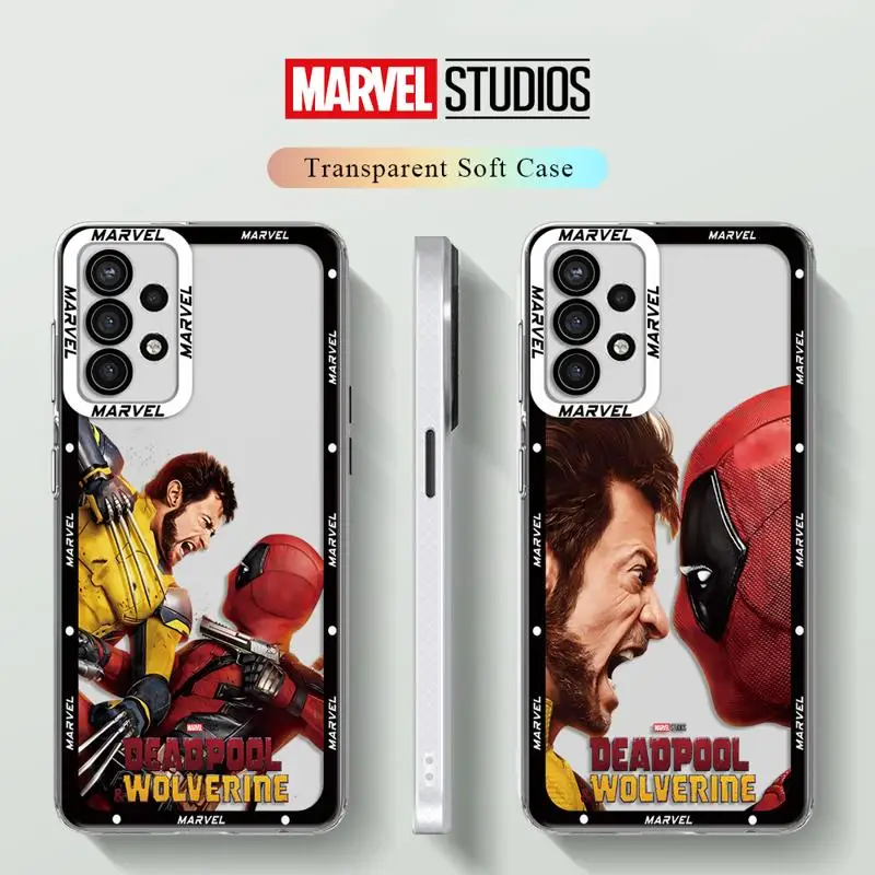 Phone Case for Samsung Galaxy A35 A55A53 A54 A73 A34 A33 A25 A24 A13 A14 A15 5G Clear Soft Marvel Deadpool And Wolverine Cover