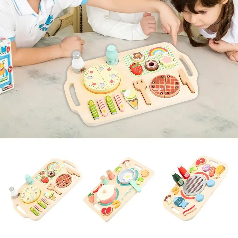 

Toddler Pretend Cooking Toys Kitchen Food Develop Imagination Toddler 3D Puzzle For Boys Girls Food Cooking Kitchen Playset Toys