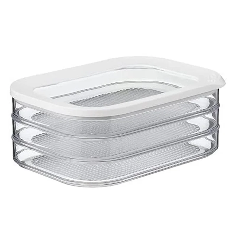 1.6L with 3 Tier Meat Pieces Storage Box Airtight Lid Do'T Dishwasher Safe, Otherwise It Will Deform, 3Layer Crisper