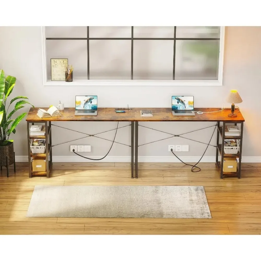 Laptop Desk Office Desk, 48 Inch Computer Desk with Power Outlet and USB & Type-C Charging Port